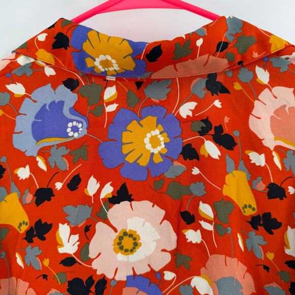 CABI Blouse Size Small 5892 Replay Floral Short Sleeve V-Neck Tunic Office Work - Picture 12 of 16